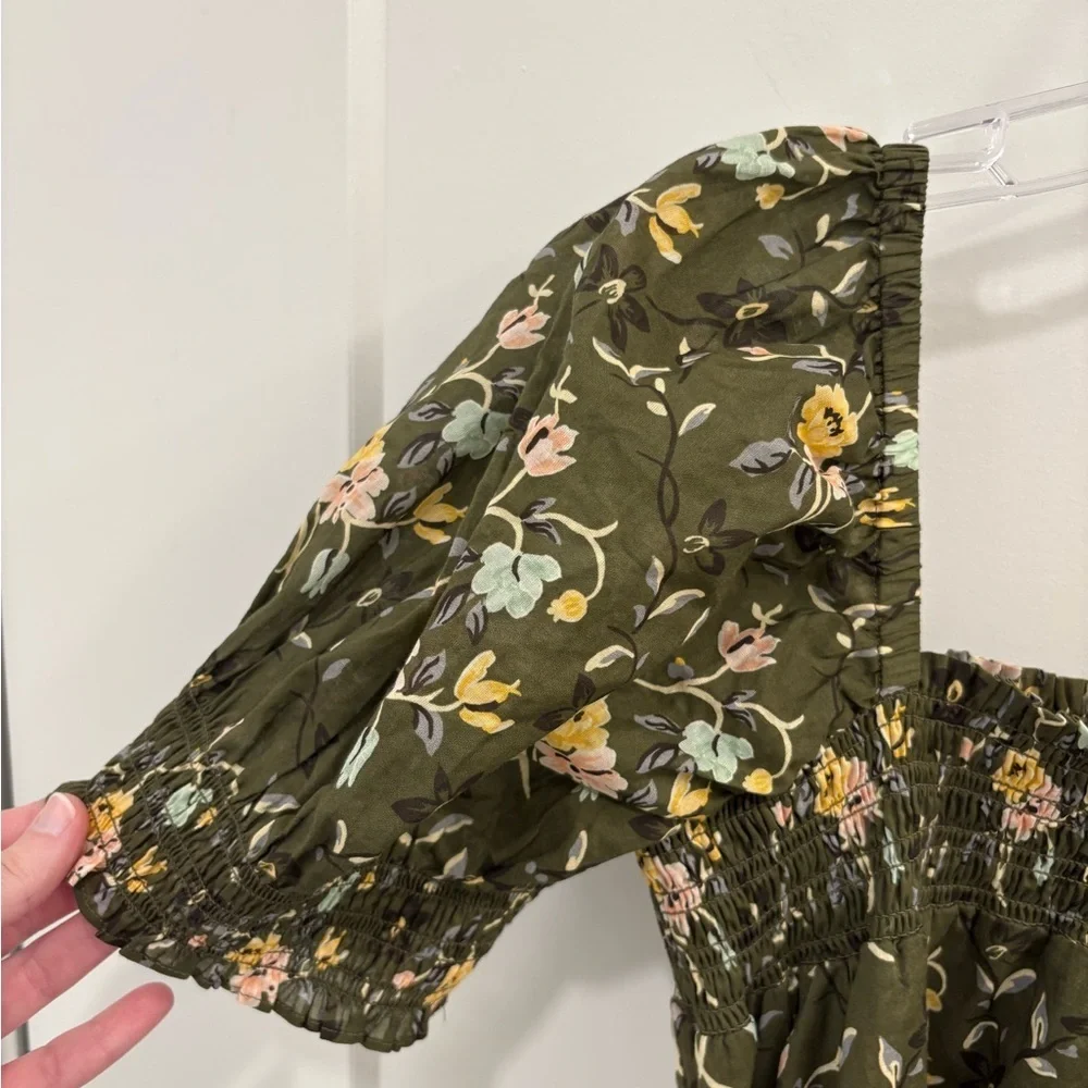 Tory Burch Smocked Floral Mini Dress Size Medium - Picture 11 of 15